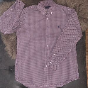 Ralph Lauren Red & Blue Gingham Mens Button Down